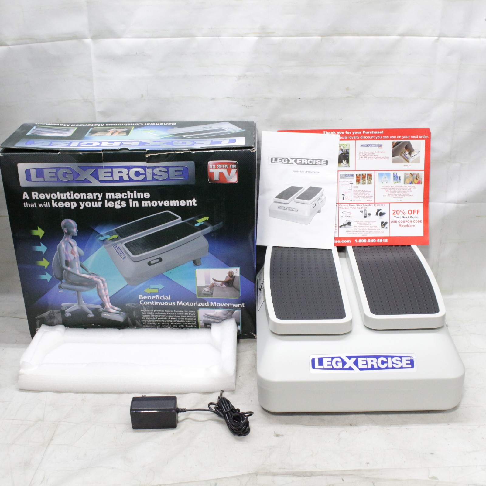 Legxercise Motorized Leg Exercise Mover Machine LEGX-011 + Power Cord TESTED