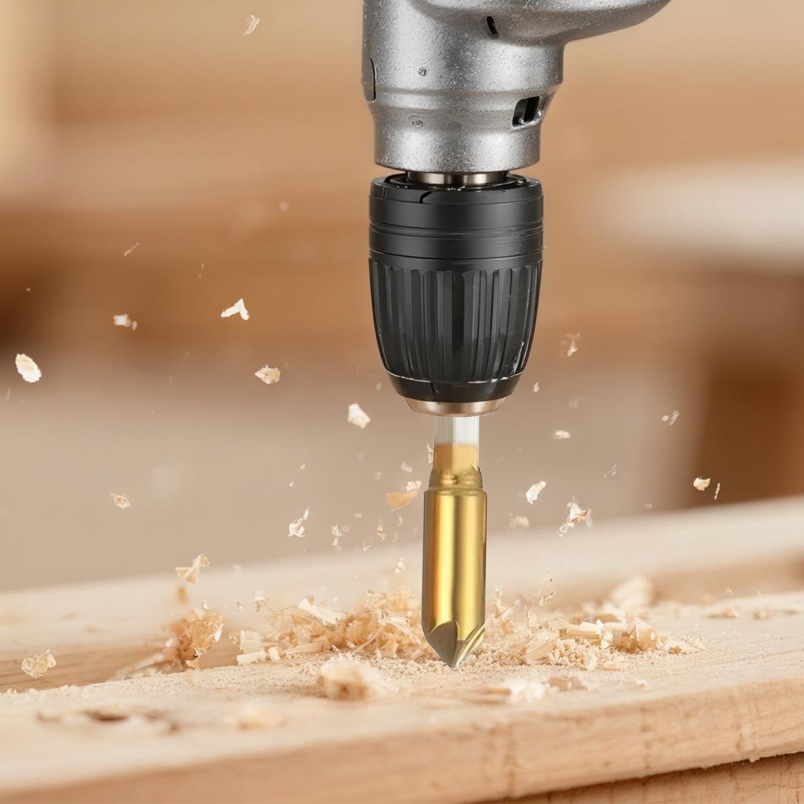 6pc Countersink Drill Bit Set - Five-Flute Countersink Bits for Wood,Soft Metal