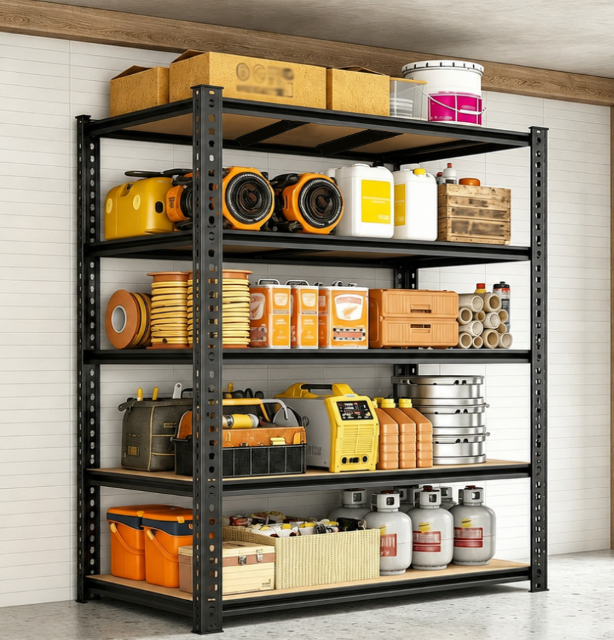 72" H Metal Shelving Heavy Duty 3050LBS 5 Tier Garage Storage Shelves Adjustable