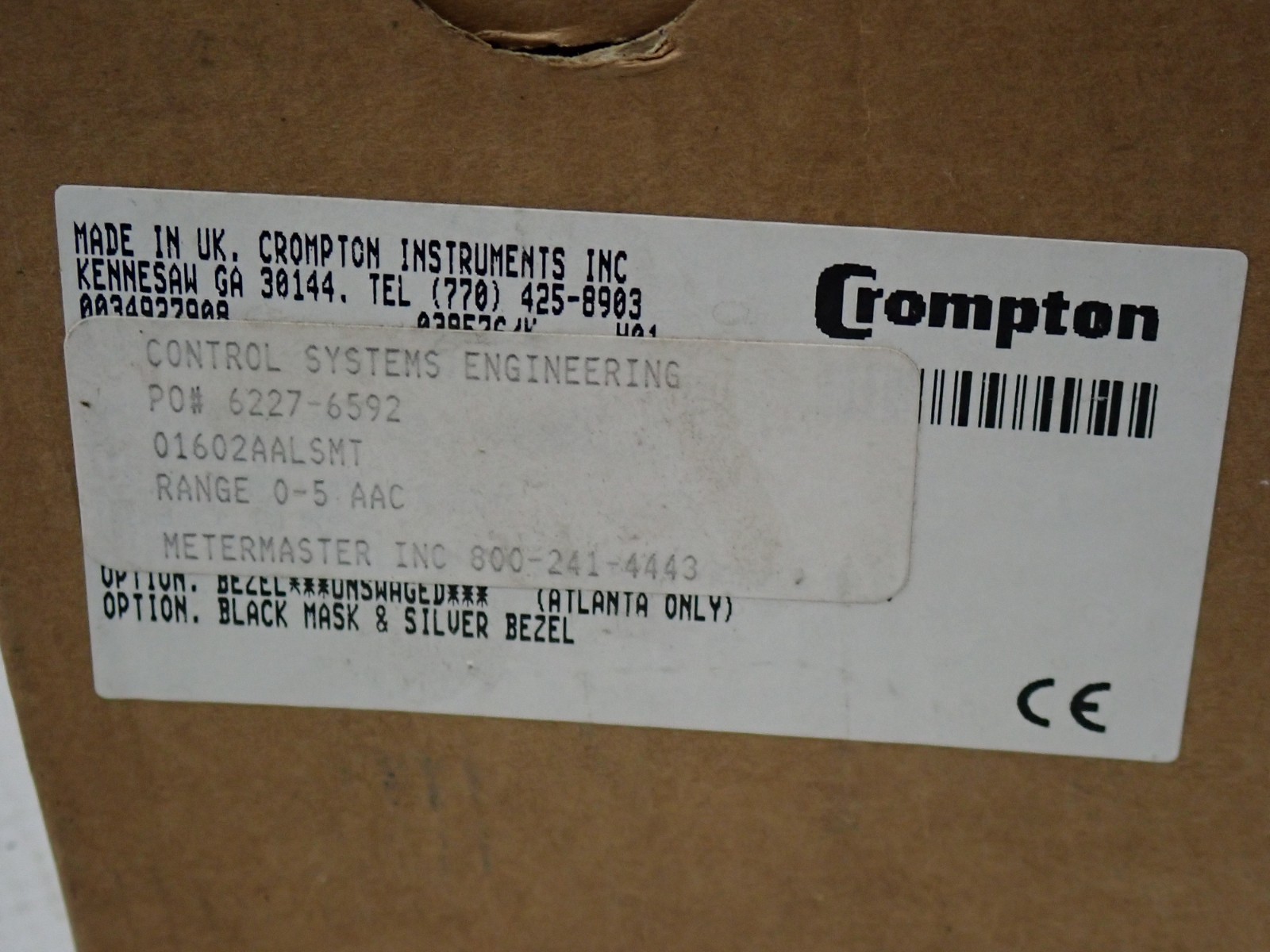 Crompton 01602AALSMT 0-5 AAC Panel Meter