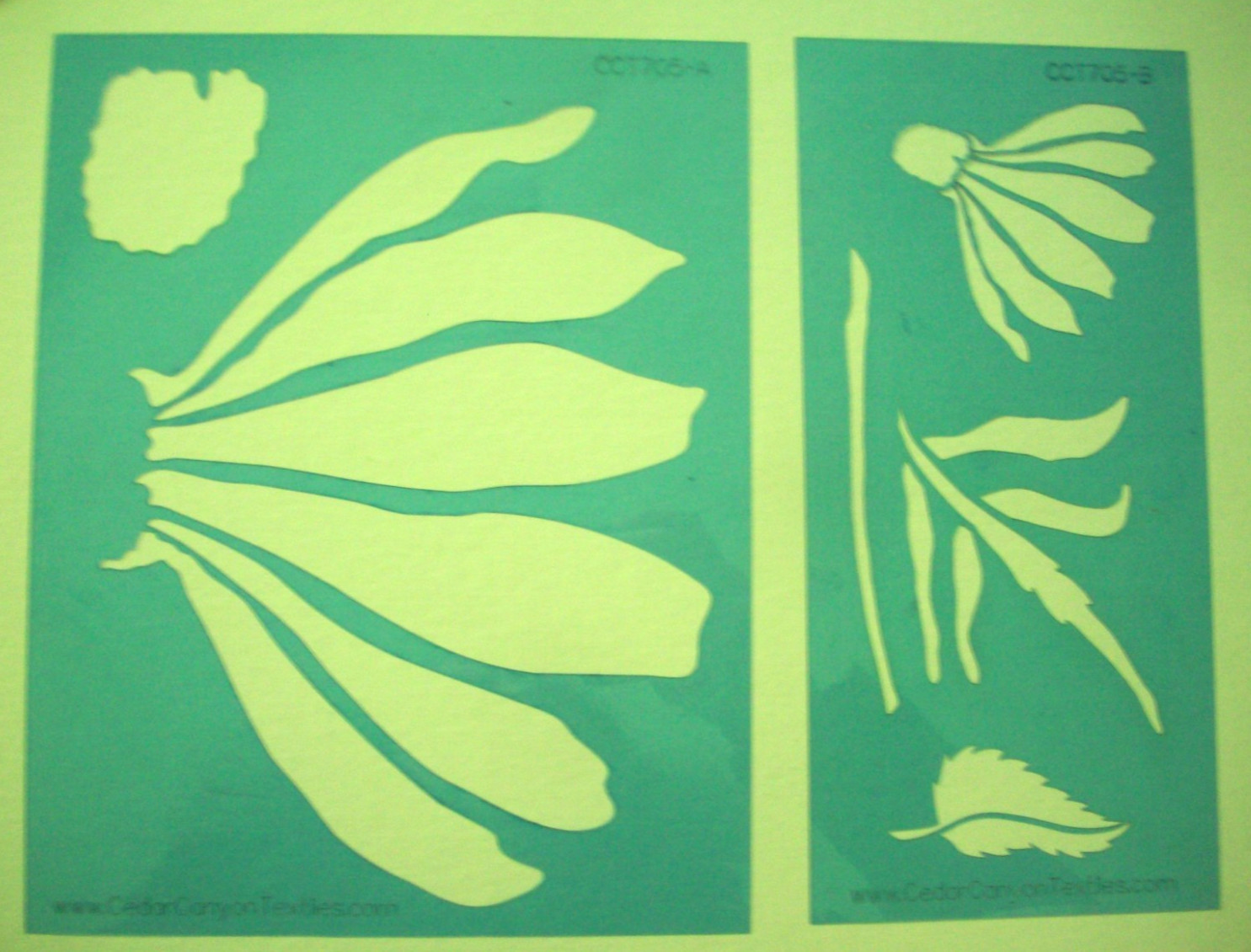 Artful Coneflower Quilt Pattern and 2 Mylar Stencils
