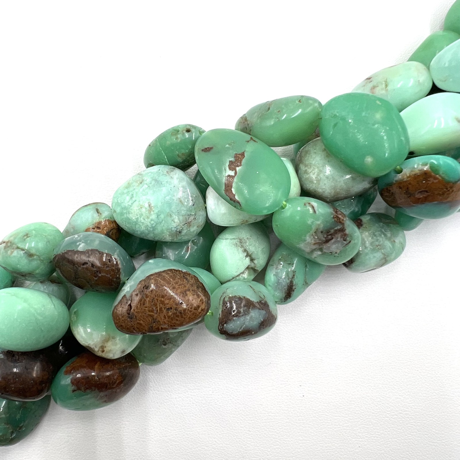 Natural Chrysoprase Smooth Nugget Chunk Beads Size Approx 15x20mm 15.5" Strand