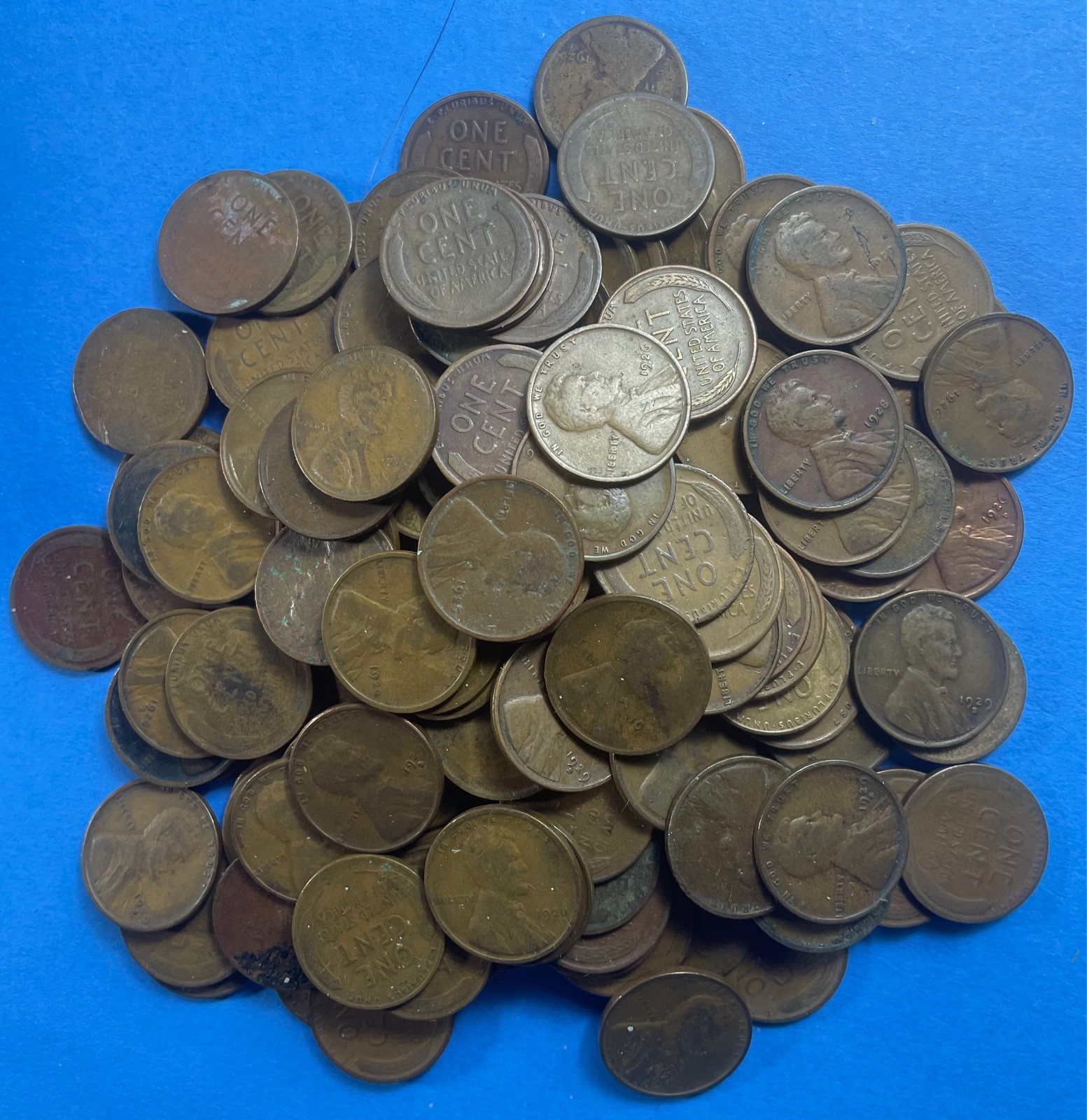 3 Different Lincoln Cents 1909 to 1929--At Least 1 Mint Mark--Good +--Free Ship