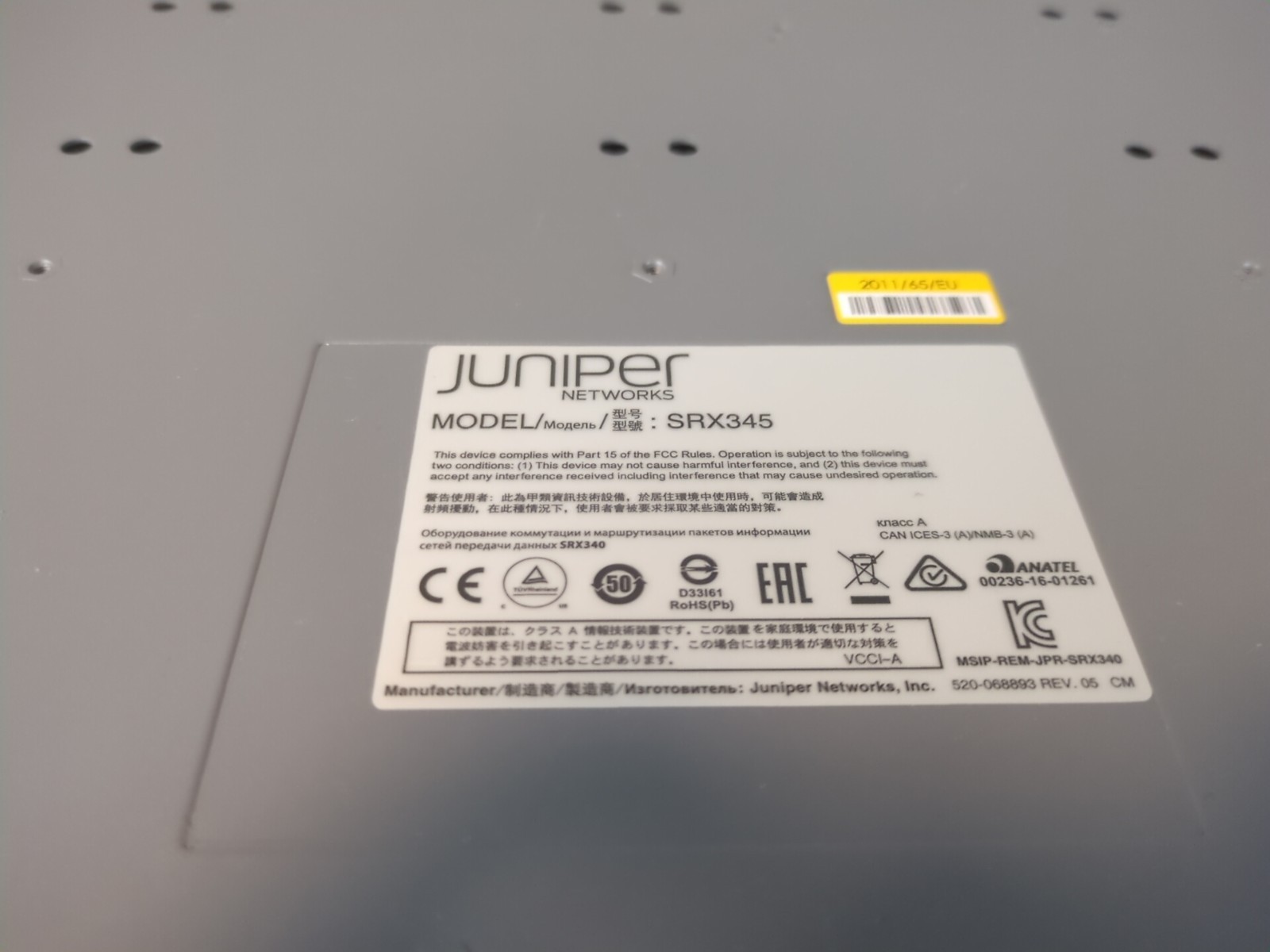 Juniper Networks SRX345-SYS-JB-DC 16 Port Services Gateway