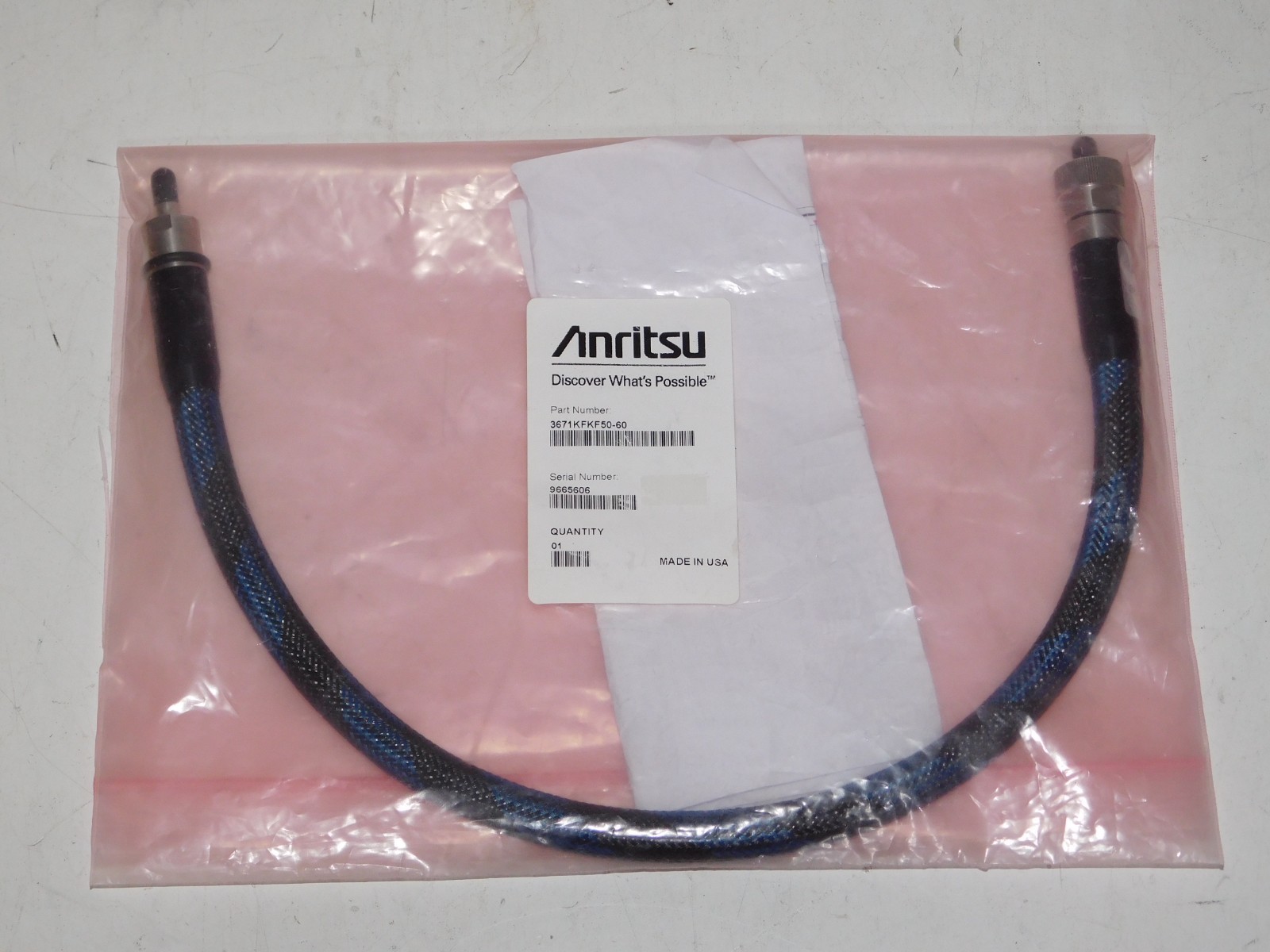 New Anritsu 3671KFKF50-60 Flexible VNA Test Port Cable DC-40GHz K(f)-K(f) 60cm