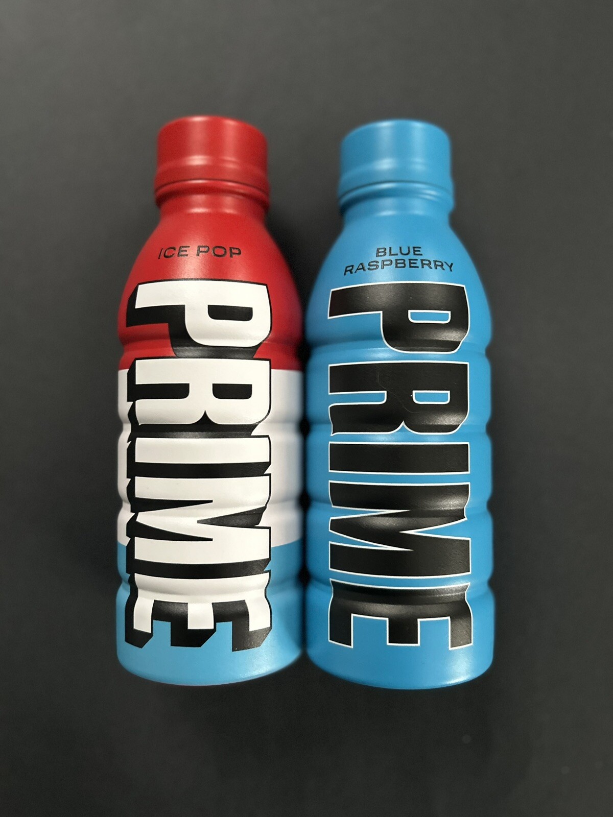 2 Prime Hydration ICE POP & BLUE RASPBERRY Metal Limited Edition Water Bottles