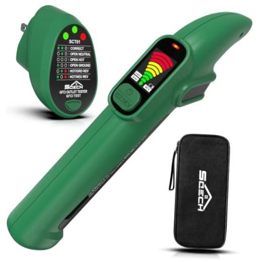 Circuit Breaker Finder Tool GFCI Outlet Tester Kit for 90-135V | Digital AC