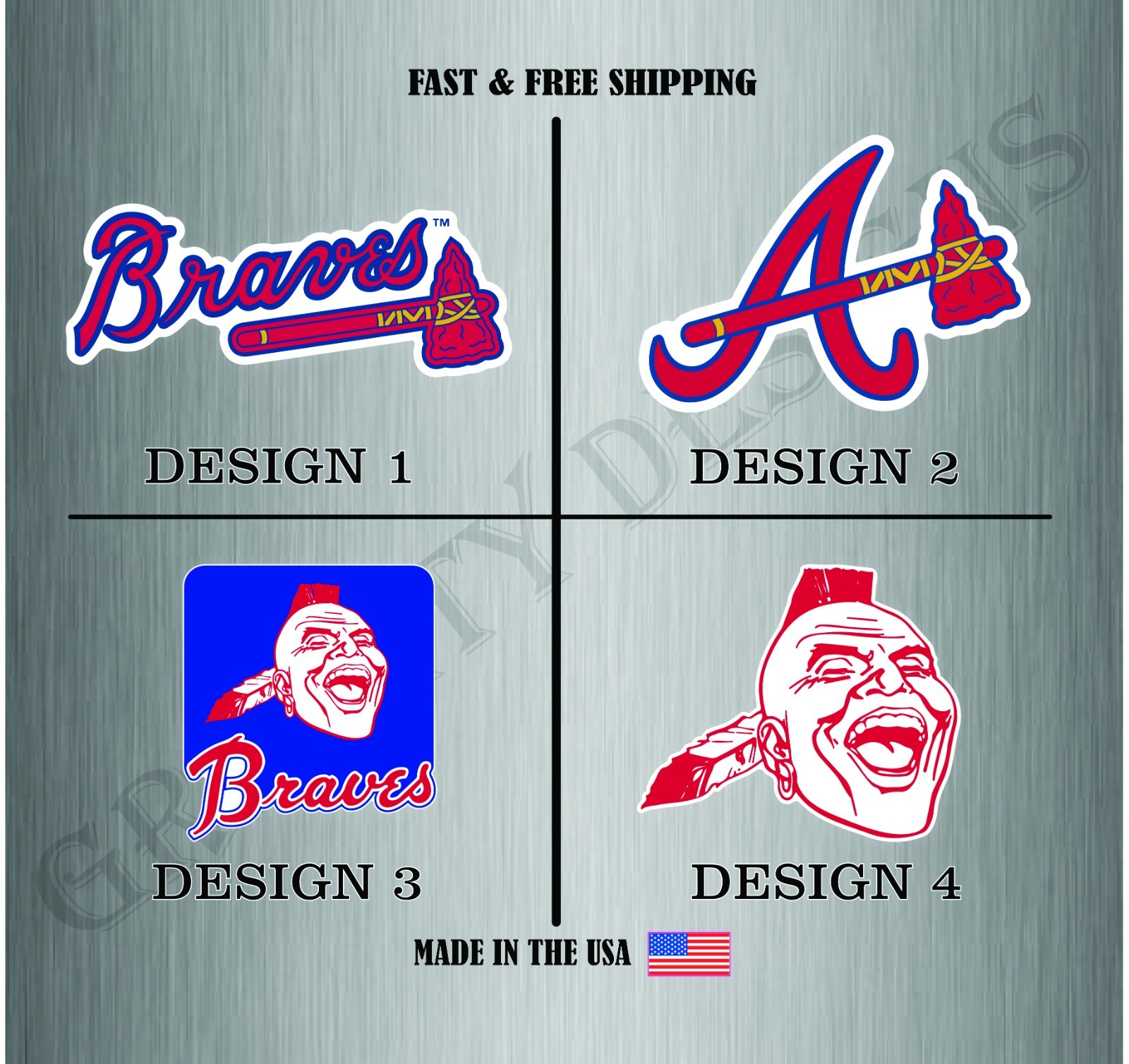 ATLANTA BRAVES BASEBALL MLB LOGO VINYL STICKER DECAL CAR TRUCK WATER RESISTANT