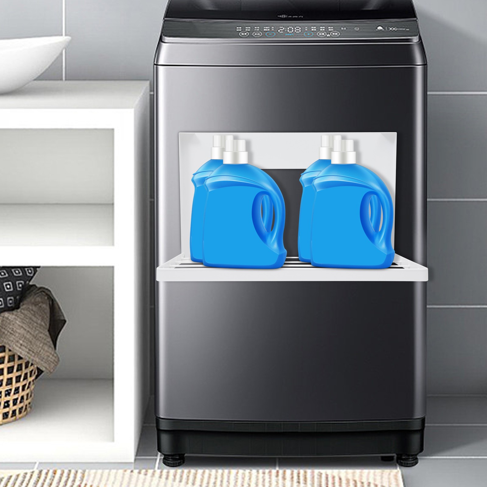Magnet Rack Mount On Washing Machine, Durable Folding Rack For Laundry Bathroom