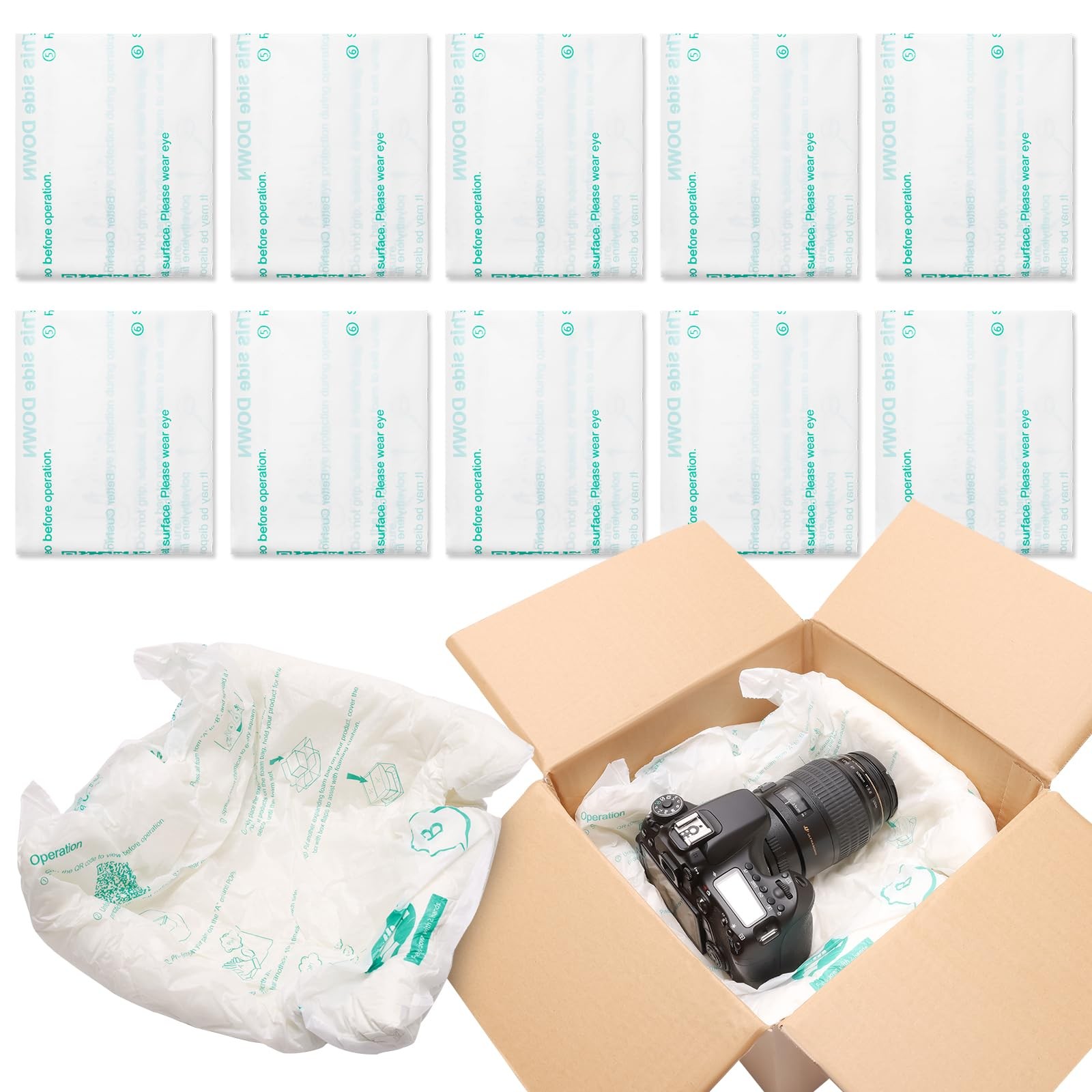 10 Pack Foam Bag for Shipping 14”x 16”, Anglecai Expanding White