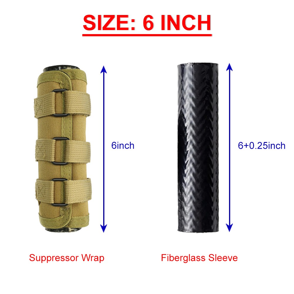 Tactical Suppressor Wrap Cover Heat Resistant Gun Silencer Sleeve Case Protector
