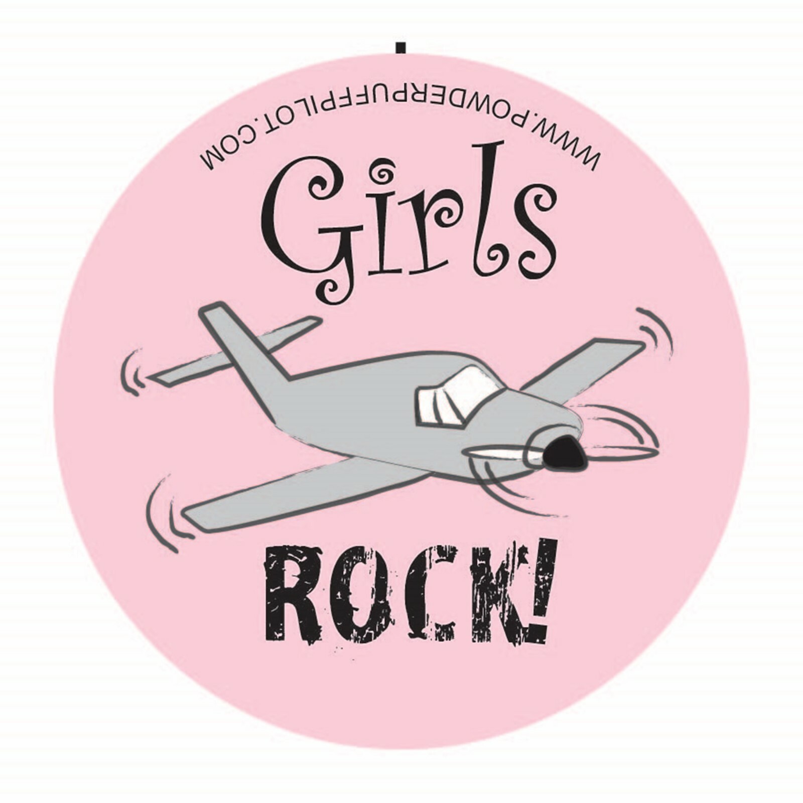 2¼-inch “Girls Rock” Pin-back Button for female flying fanatics