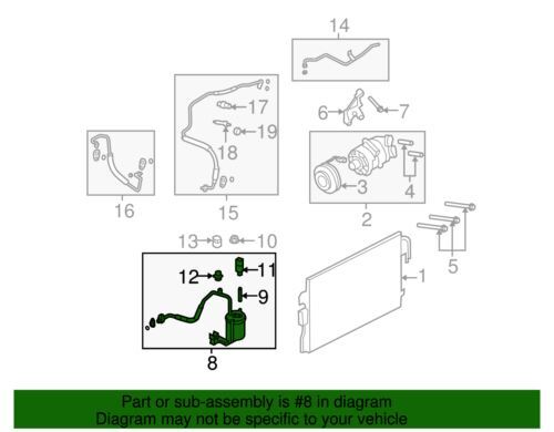 Genuine Ford Mercury 2008 Escape Mariner AC Receiver Drier Assembly 8L8Z19C836C