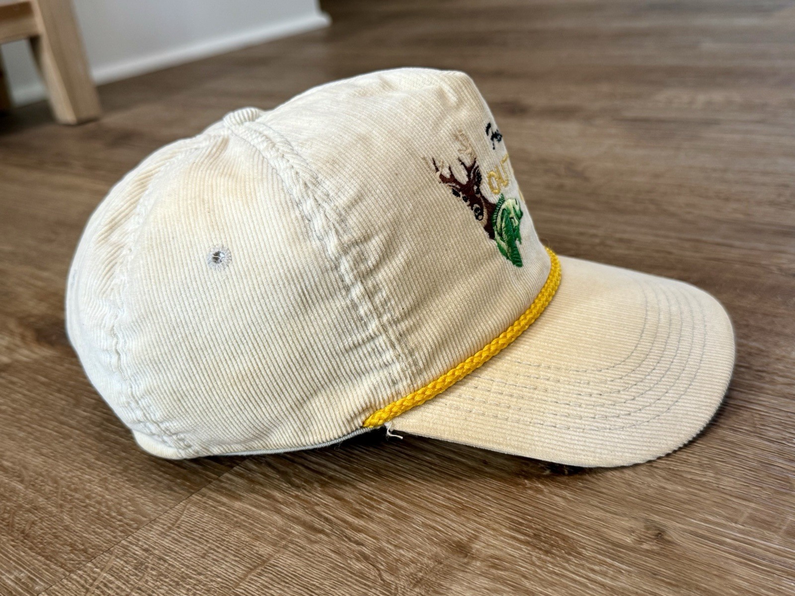 FRED TROST Outdoors Club Corduroy Rope Hat Cap SnapBack Hunting Vintage USA RARE