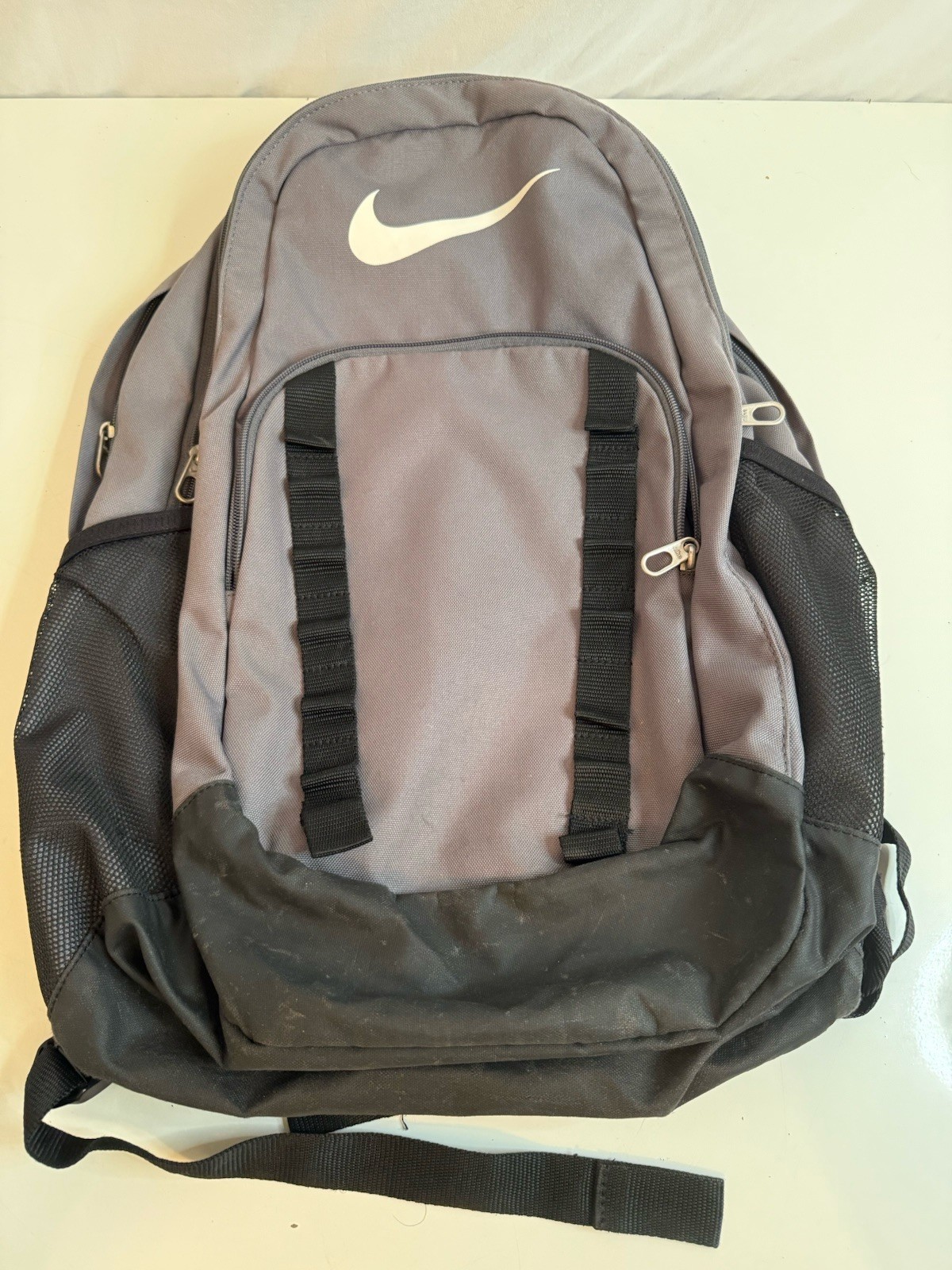 Nike Backpack School Gym Workout Sports Bag Black Gray Travel Adjustable