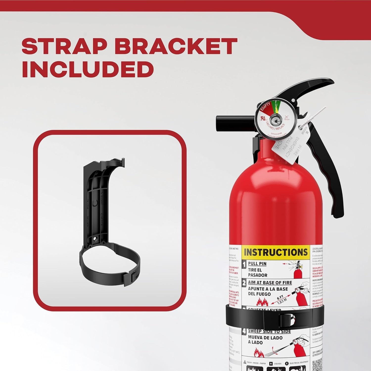 FA110G Multi Purpose Fire Extinguisher, Wall Mount, for Home/Office/Dorm/Resi...