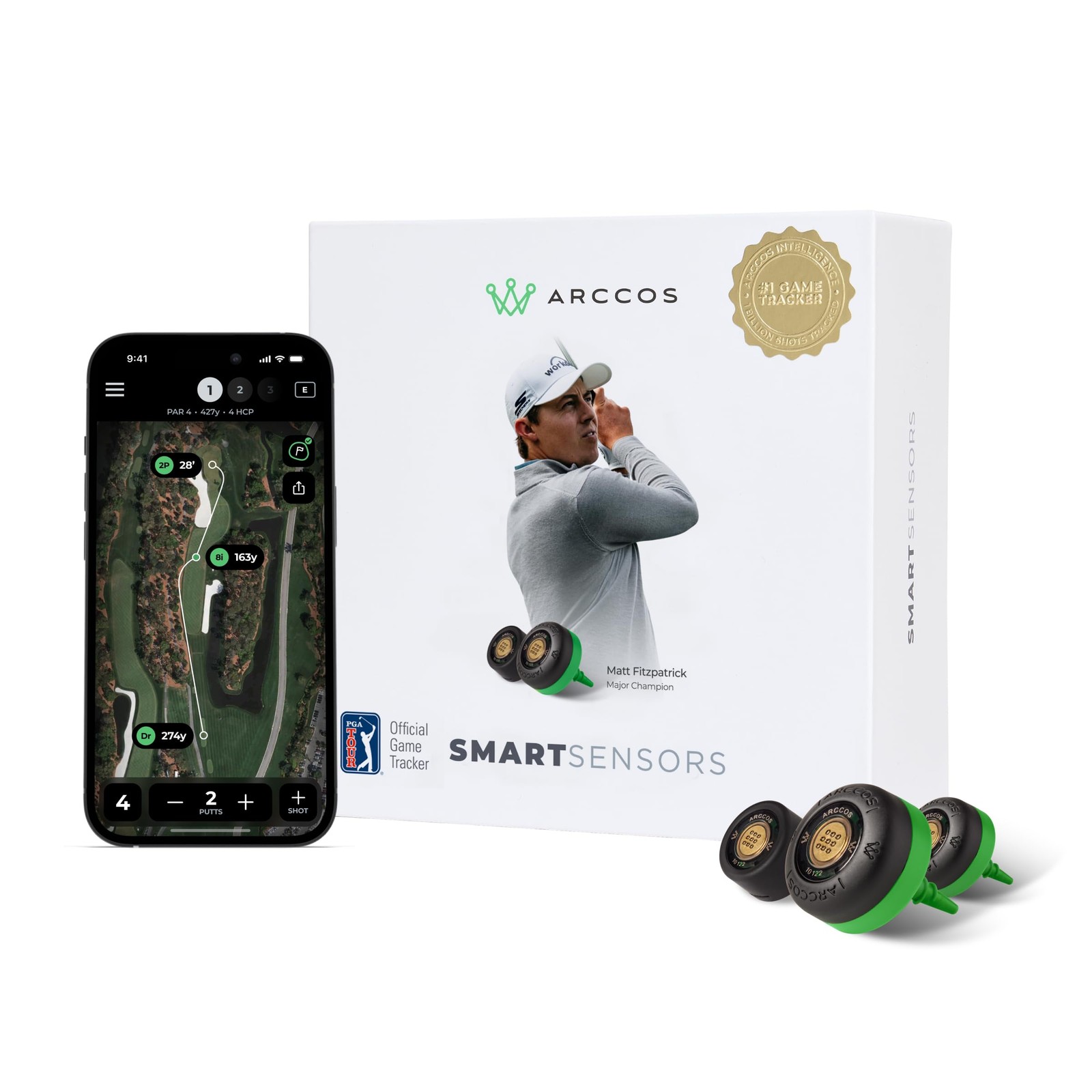 Arccos Smart Sensors: Automatic Golf Game Tracking System, A.I. Powered Caddie,