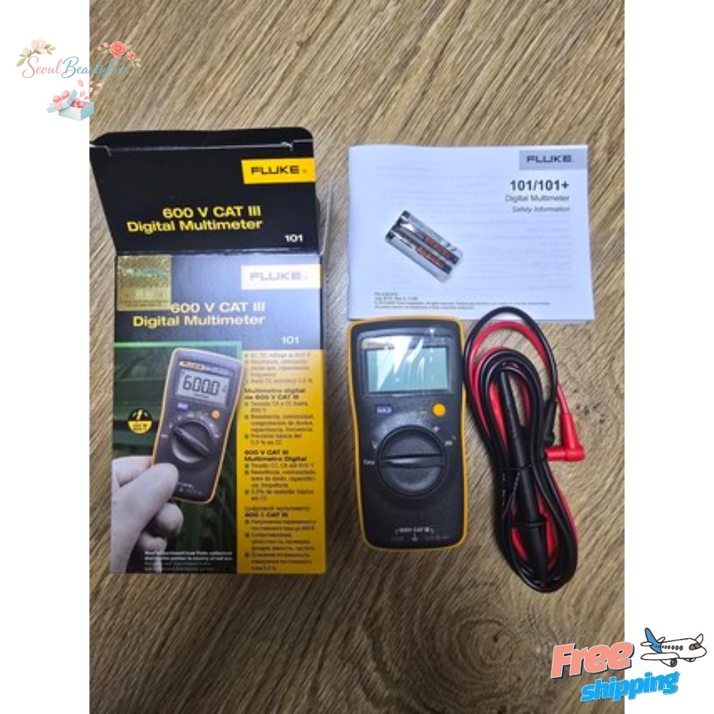 Fluke 101 Basic Digital Pocket Multimeter CAT III 600V 6000-Count DC Voltage