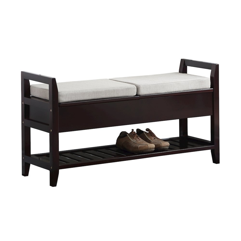 Vannes Espresso Storage Shoe Bench