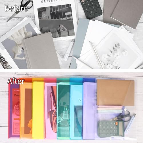 EOOUT 28pcs Plastic Envelopes, Plastic Folders for Assorted Number of Itemss