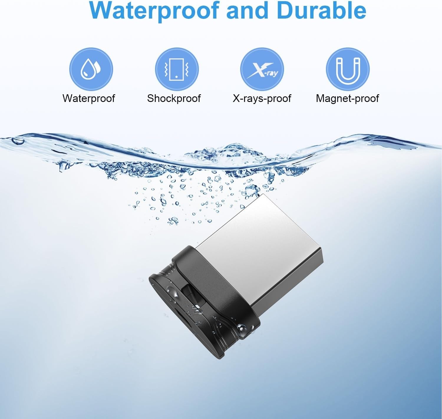 16GB Ultra Slim USB 2.0 Flash Drive - Portable, Shockproof & Water-Resistant