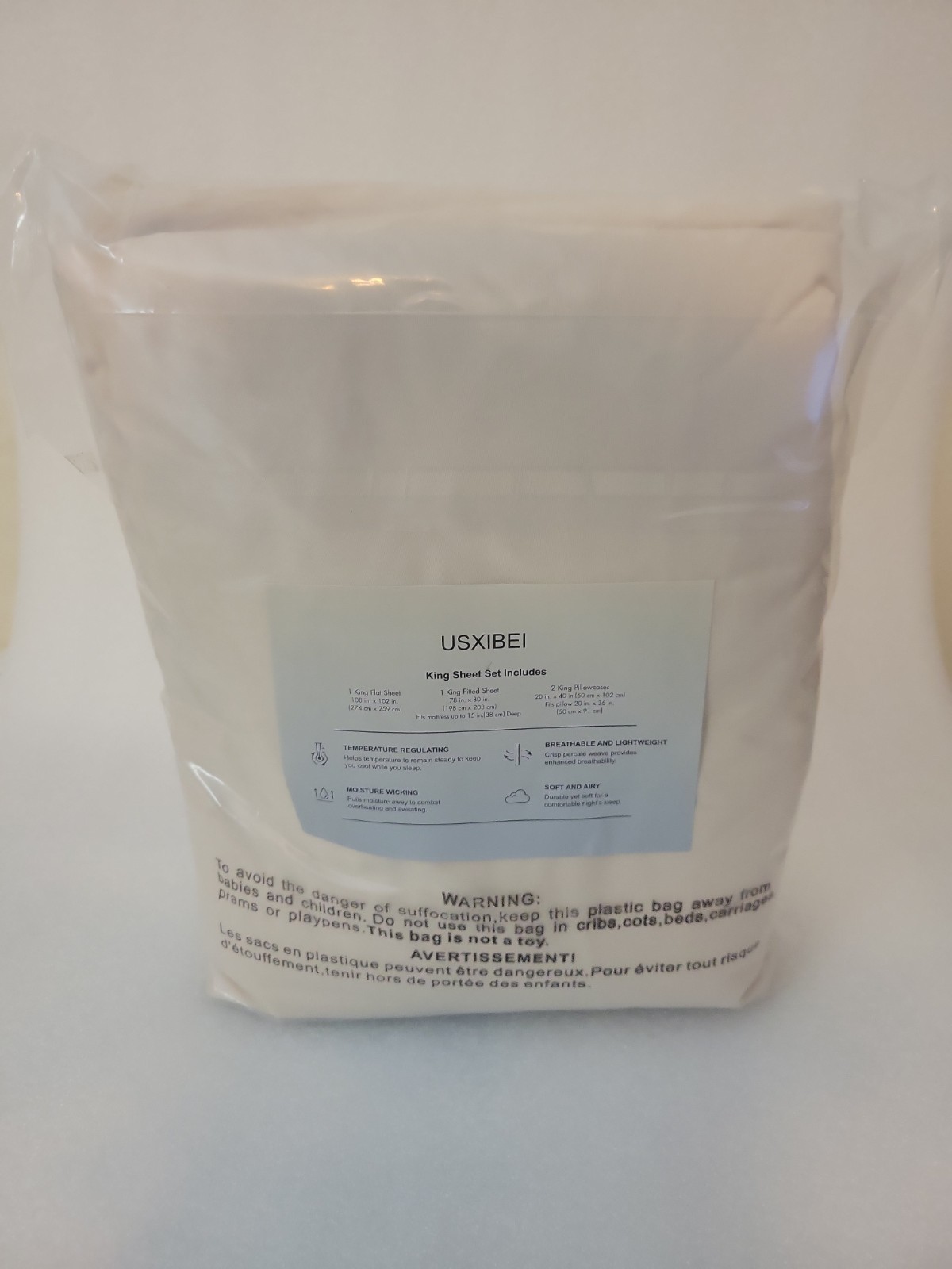 Usxibei 4pc Sheet Set King Size 4 Piece Bed Sheet Set Beige
