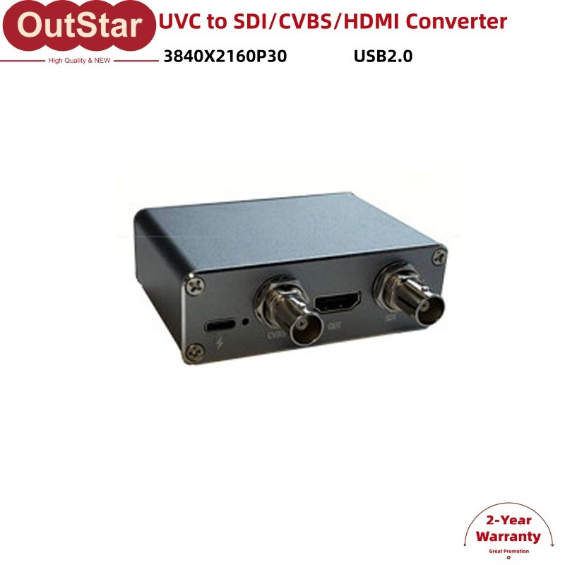 UVC to SDI/CVBS/HDMI 3840X2160P30 Live Streaming Converter for Pocket3/Insta360