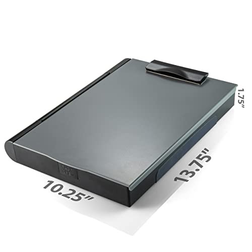Recycled Double Storage Clipboard/Forms Holder, Plastic, Gray/Black (83357)