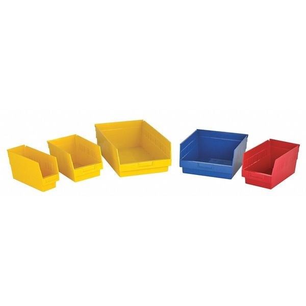 Quantum Storage Systems Qsb208rd Shelf Storage Bin, Polypropylene, Red, 6 In H,