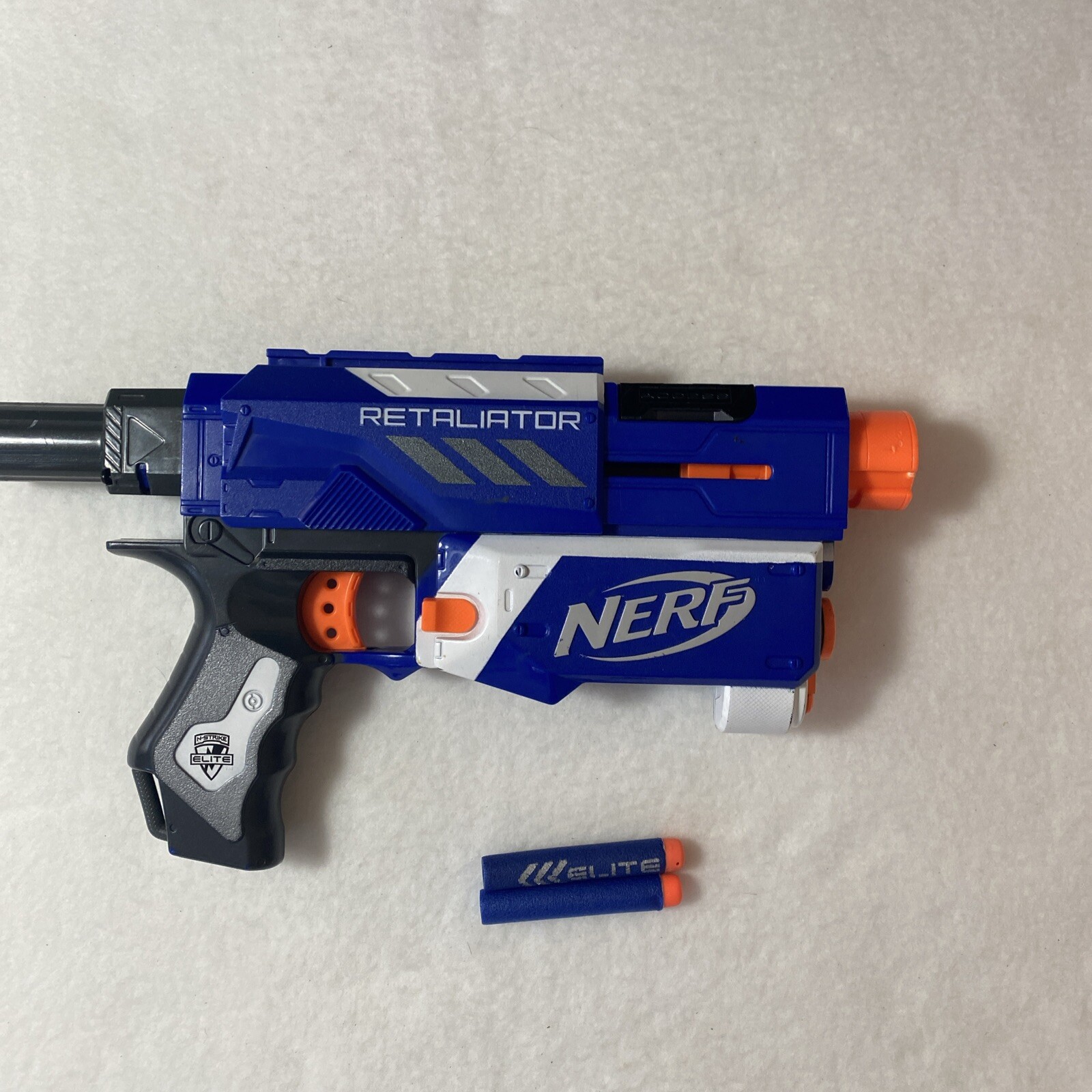 NERF N-Strike Elite Retaliator Dart Blaster Gun No Magazine Blue Tested & Works