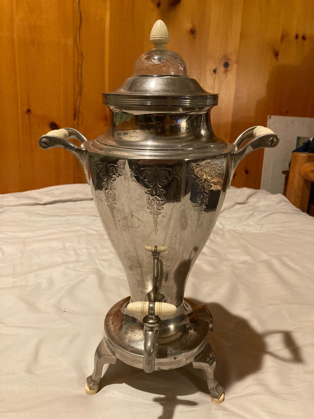Antique 1912 Landers Frary & Clark  Coffee Percolator Faux Ivory Victorian Era