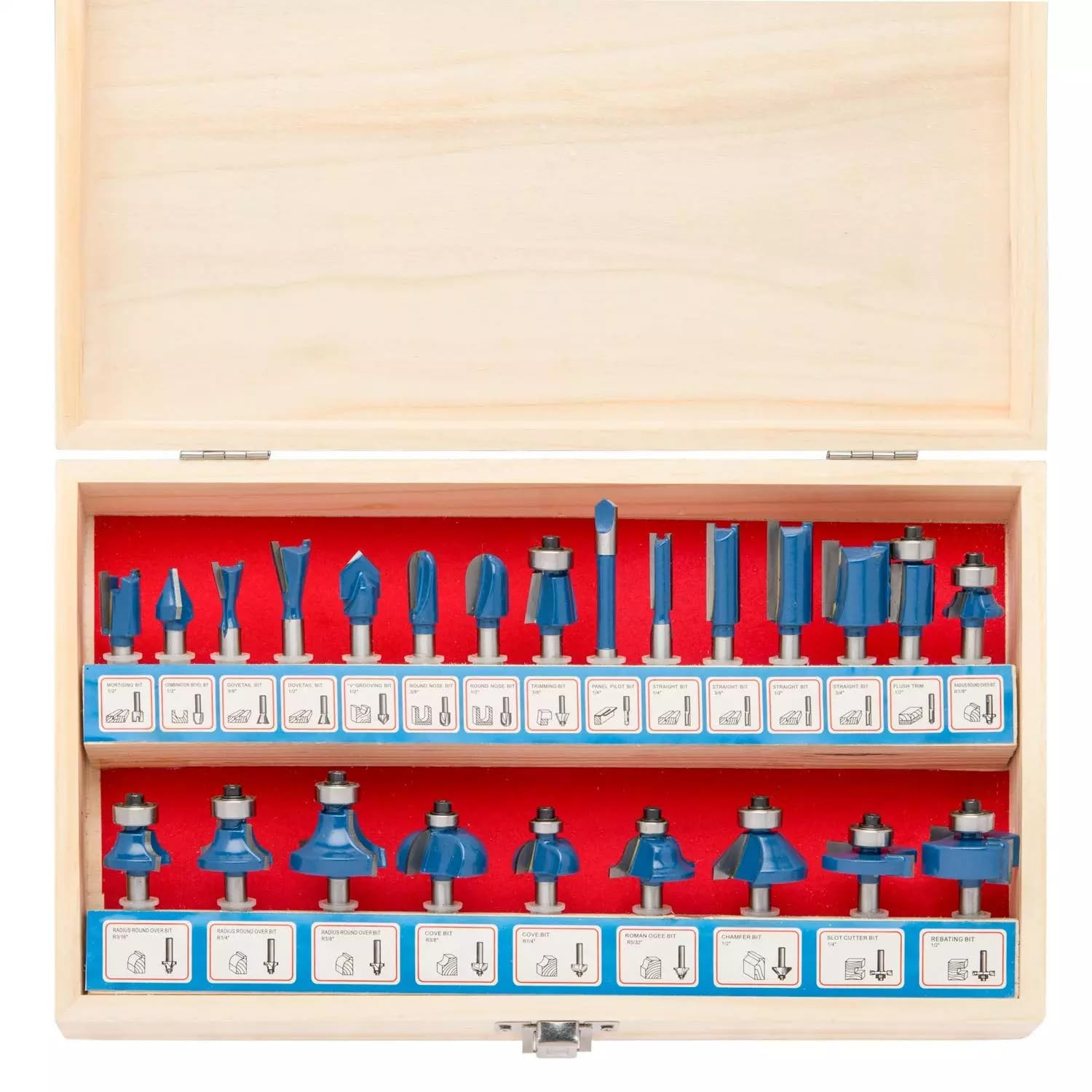 10108 Tungsten Carbide Router Bit Set, Woodworking Tools and Accessories, 1/4-In