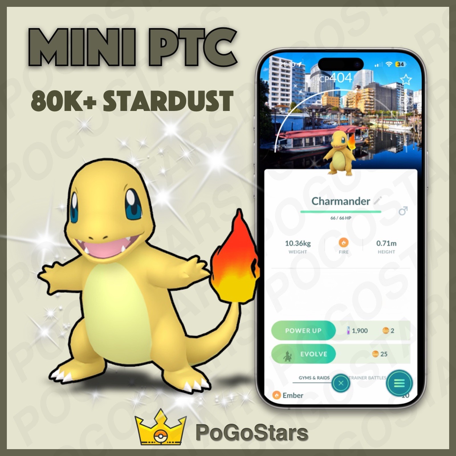 Pokémon PTC GO - Shiny Charmander - Shinagawa Stamp Rally✨Special Background✨