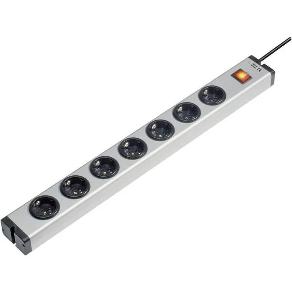 Ehmann 0601x00072031 Multi-Outlet with Switch 7 Compartments Aluminum Schuko