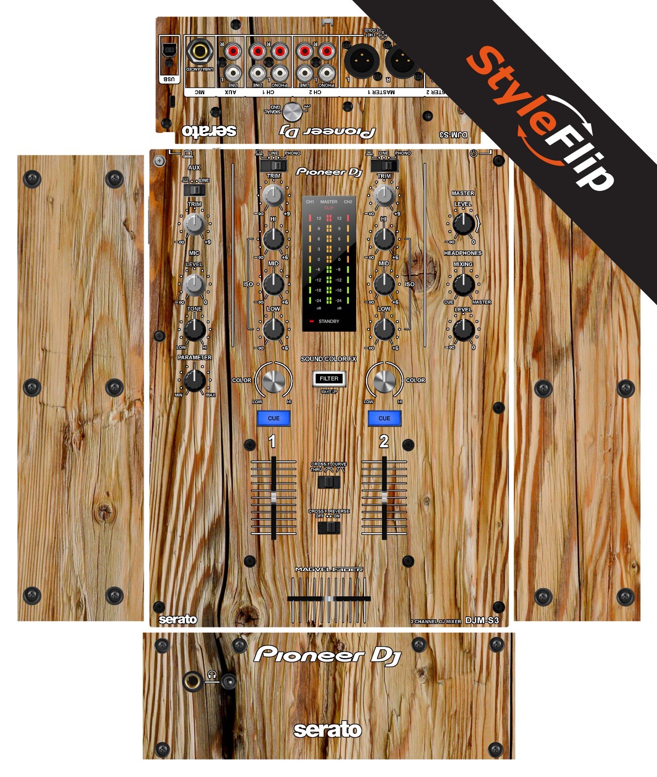 Pioneer DJM-S3 Skin | Wood Design 4 | Protective Decal | StyleFlip Skins