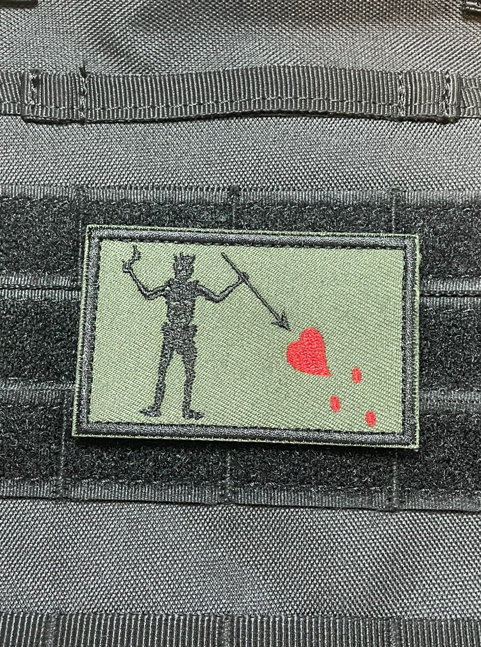 Blackbeard Pirate navy Seal DEVGRU Tactical morale Patch Hook Loop 3.2” Green