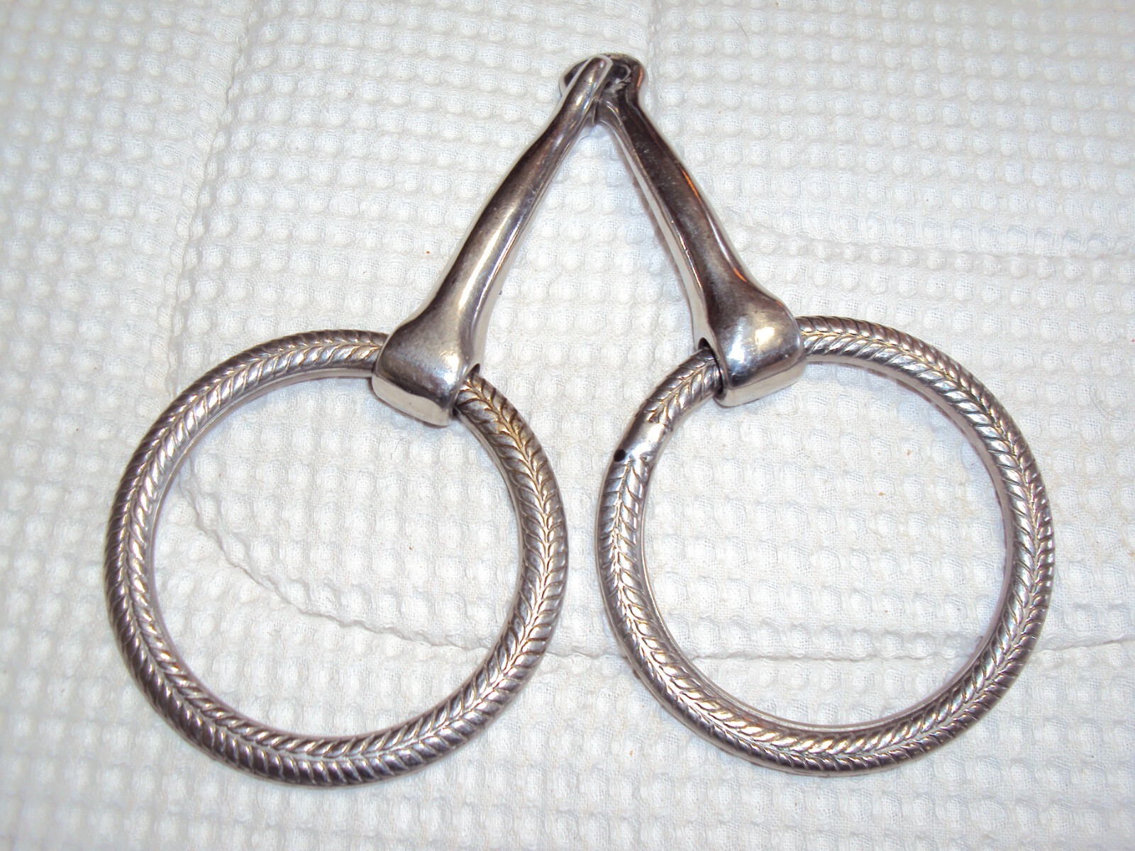 SHOWMAN Fancy Engraved Silver Show Snaffle Bit - BRAID DESIGN - 5 1/2" - GREAT