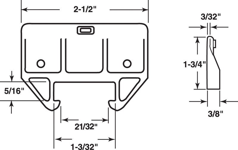 Prime-Line 221904 Orange Plastic white Saddles Drawer Track Guide Kit