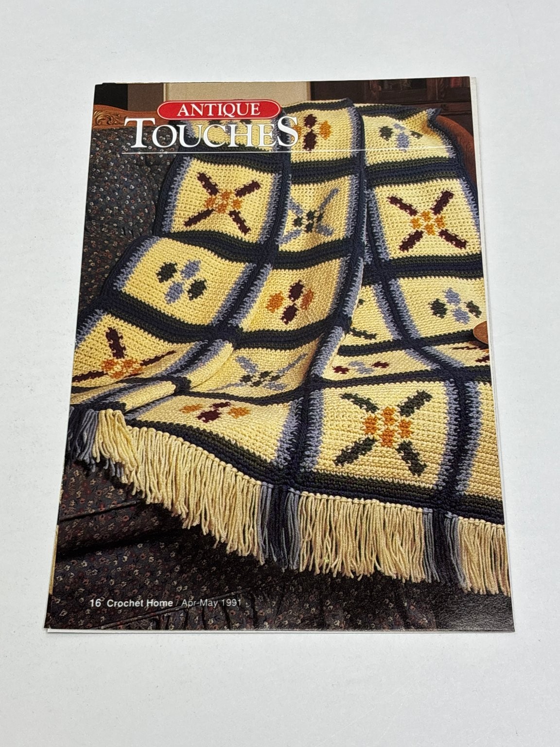 Antique Touches Country Stencils Afghan Crochet Pattern Magazine Pages
