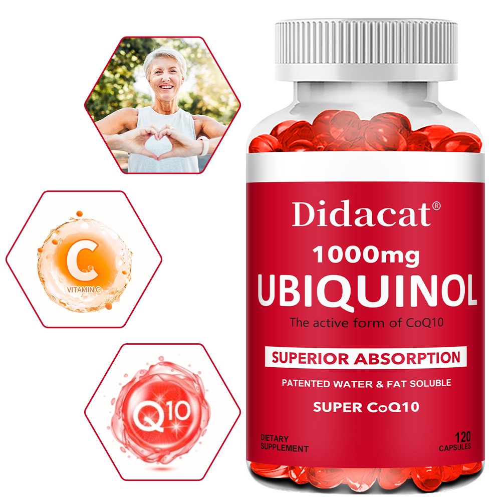Ubiquinol 1000 mg 120 Softgels Vascular Heart Health Cellular Energy Production