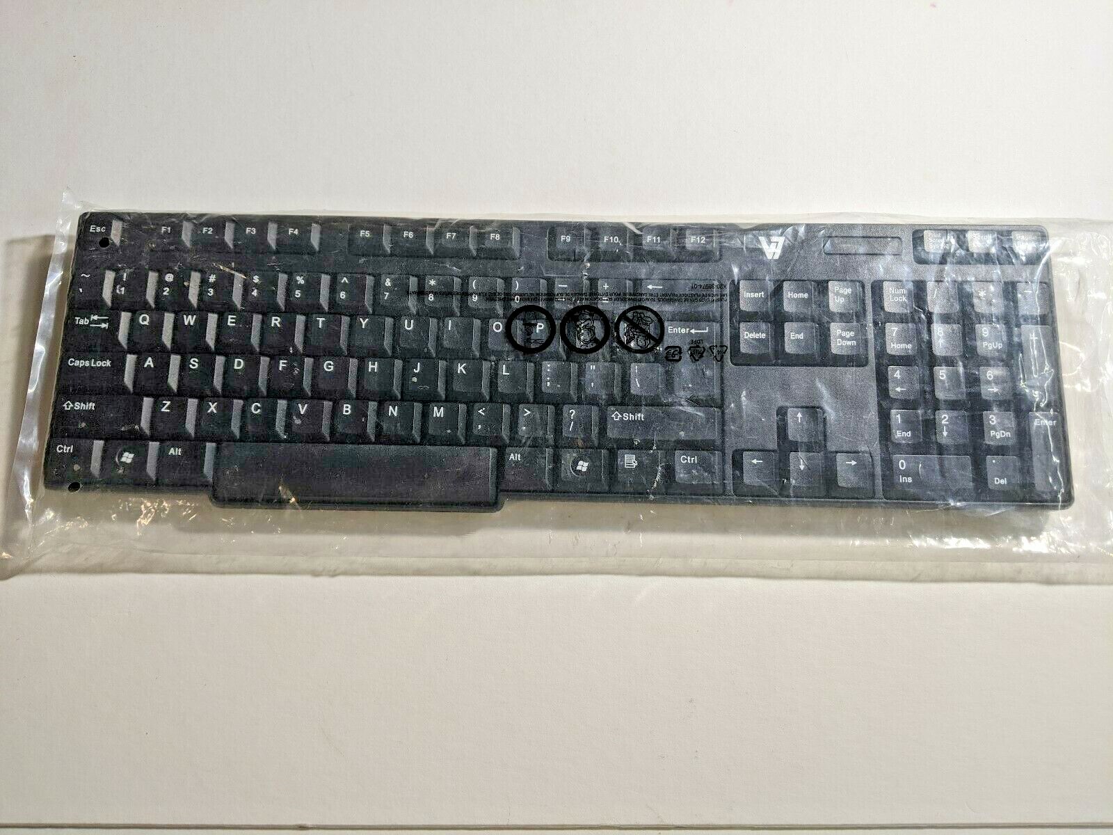 V7 CK2A0 USB Wireless RF Keyboard 101 Key ONLY (loc_wood)