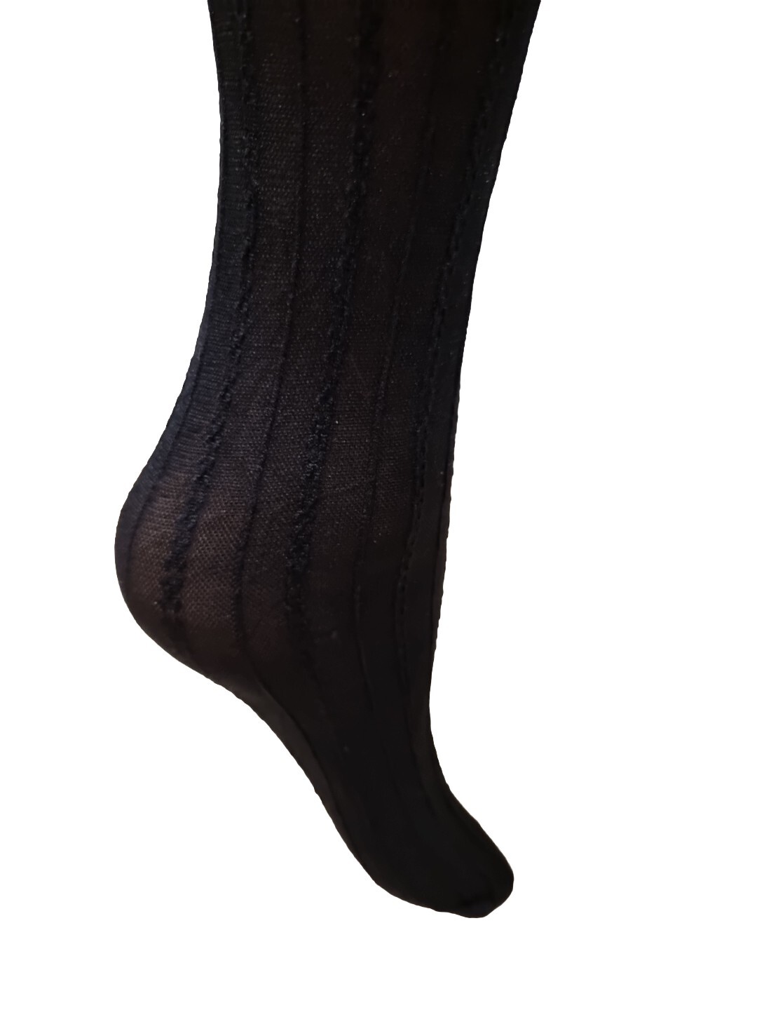 Ladies Black With Pattern Knee High Pop Socks