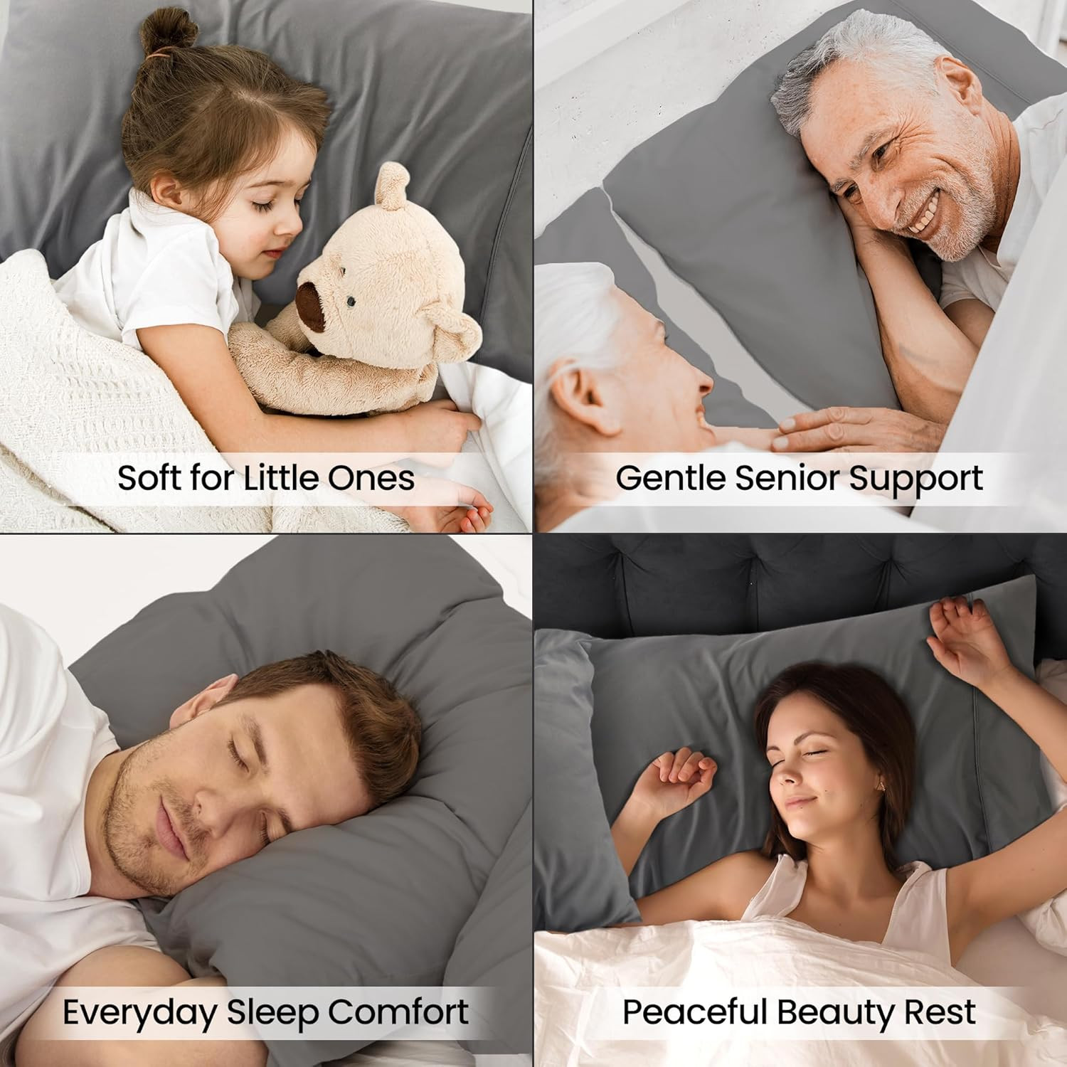 Pillow Covers by - Queen Size 2-Pack – Soft Brushed Microfiber – Perfect for Ho