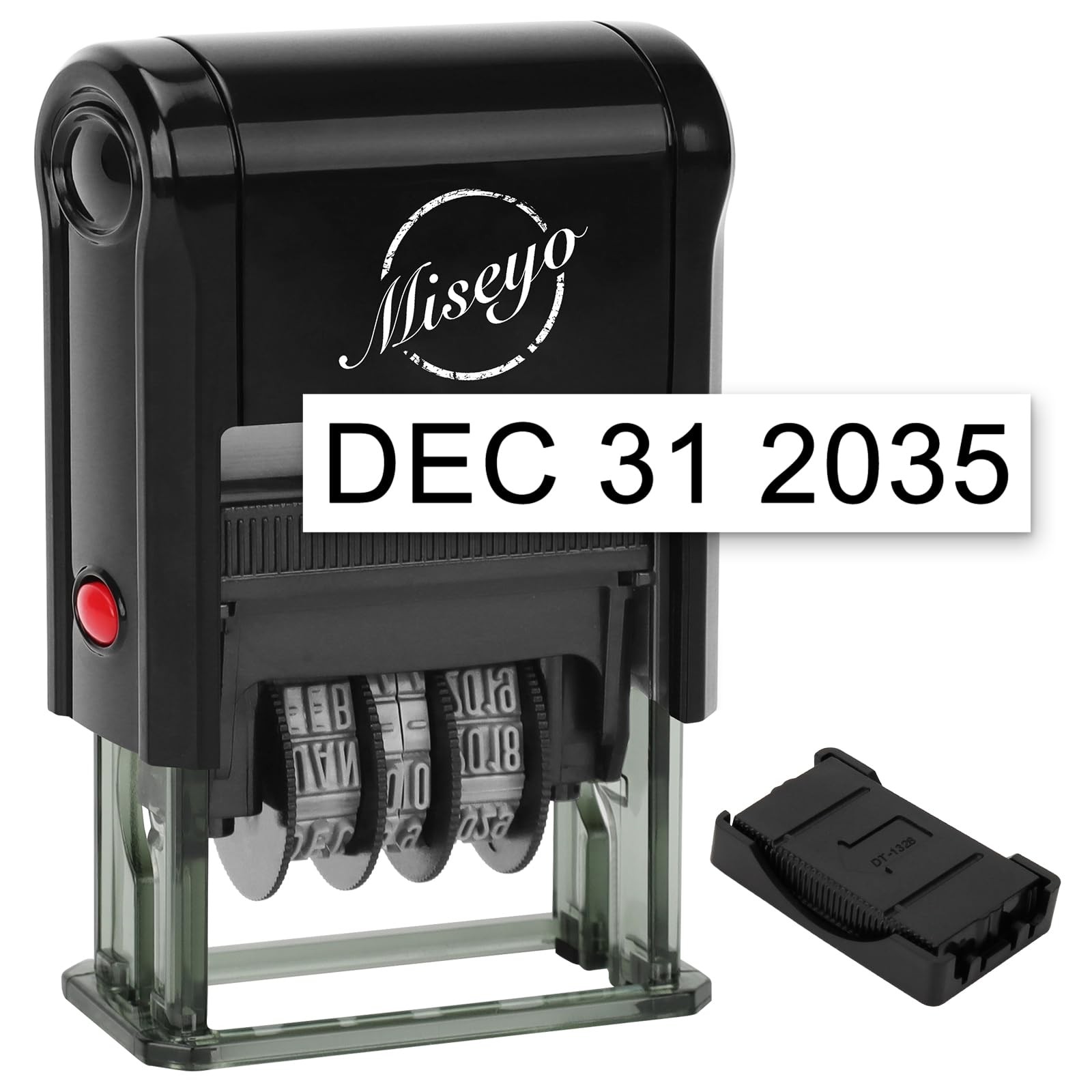 Self Inking Date Stamp Black Ink With 2 Refill Pads Office Stationery