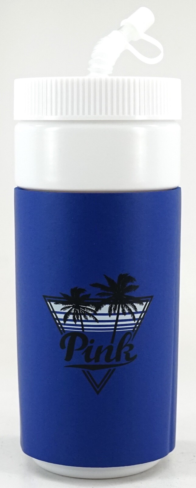 New Victoria's Secret PINK Retro Logo "Beach Please" Blue 32oz Water Bottle
