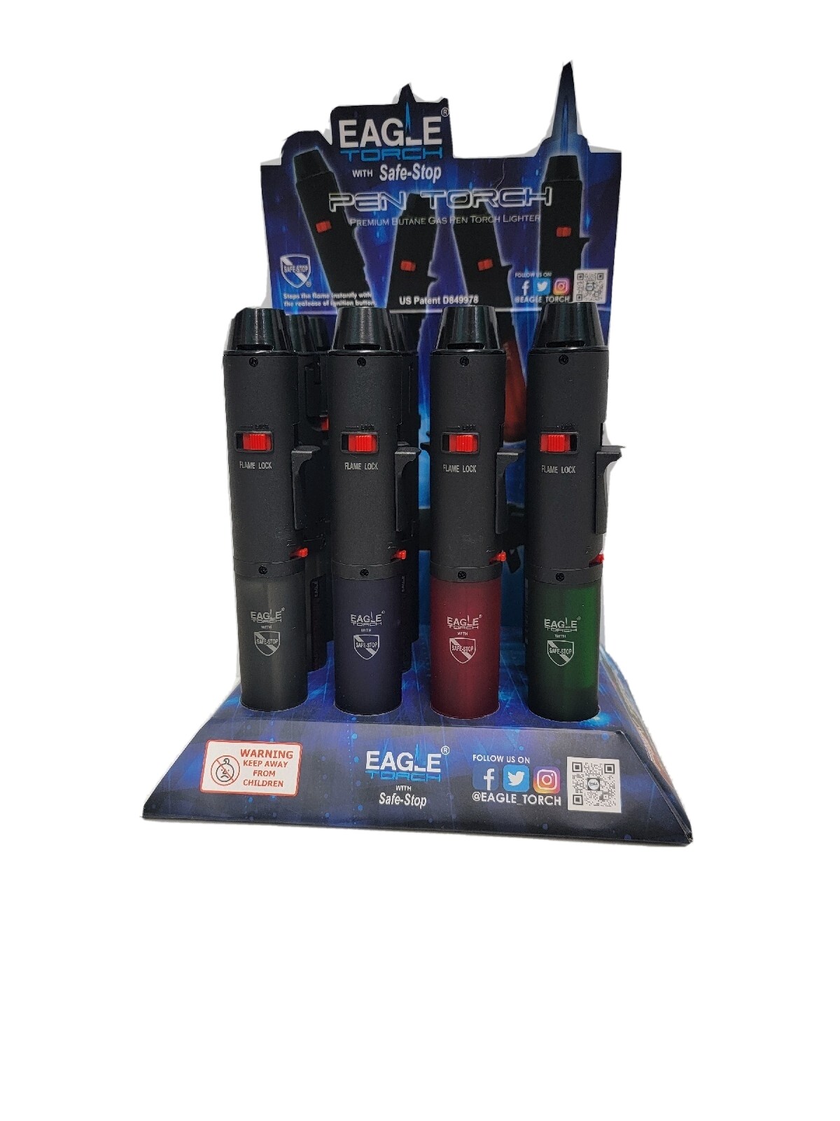 EAGLE Pen Adjustable Torch Flame Windproof Butane Refillable Lighter