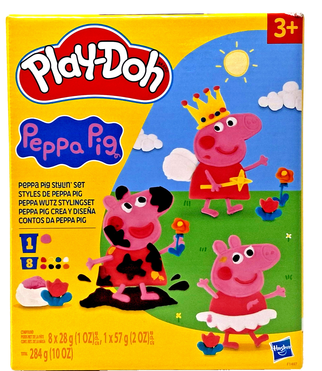Play-Doh Peppa Pig Stylin' Set Peppa Pig Playset with 9 Cans and 11 Tools