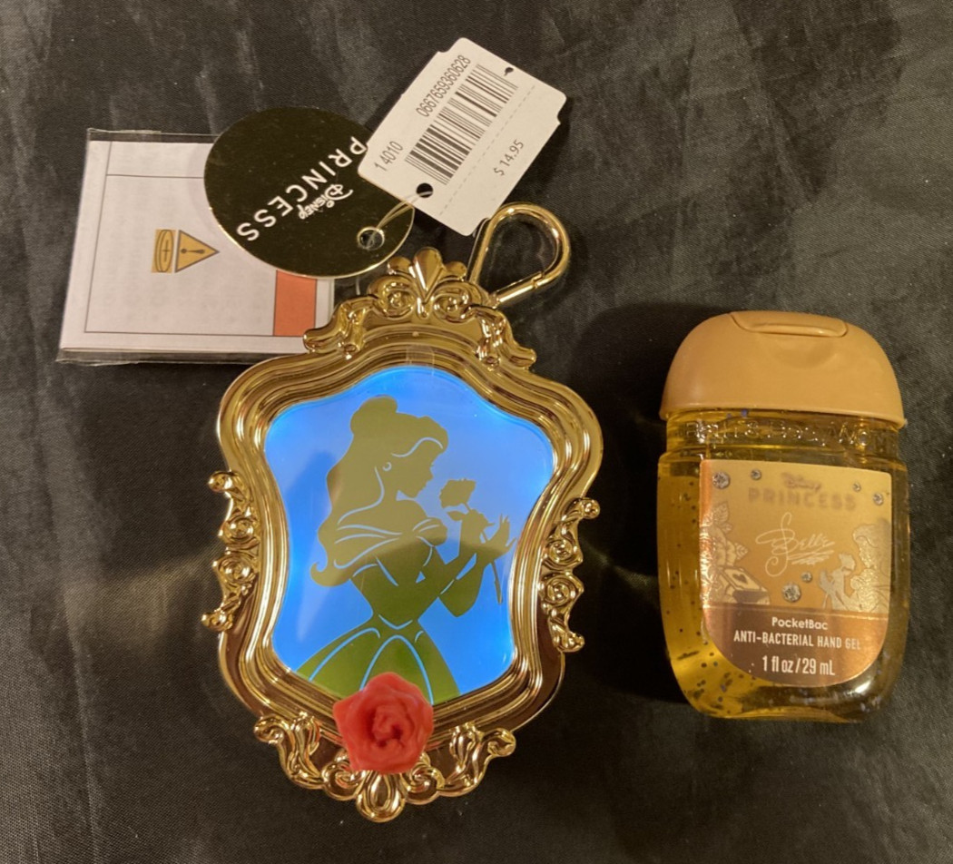 B&BW PocketBac Holder Disney Princess Belle Gold Mirror Light Up with Gel