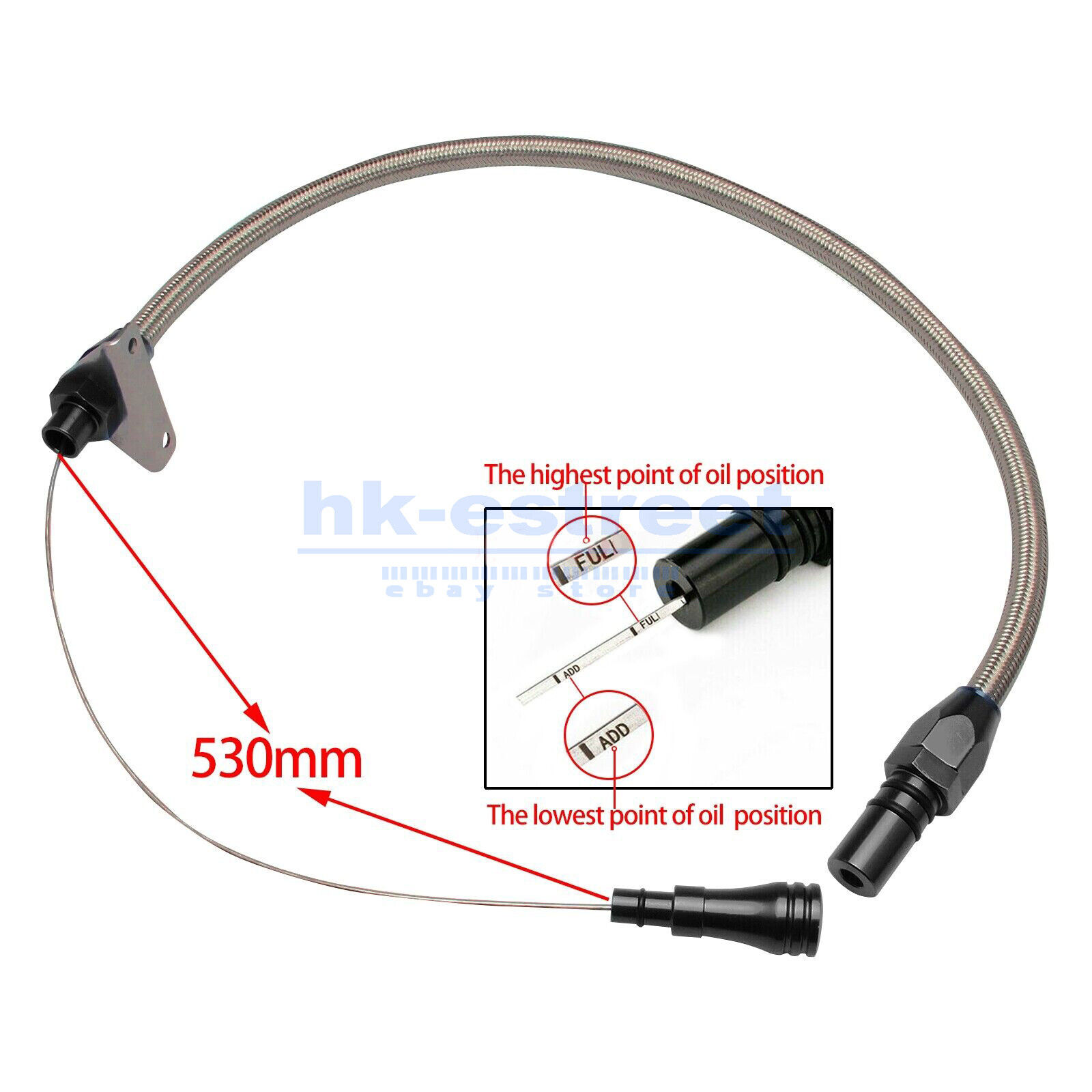 For Ford AOD Flexible Chrome Stainless Steel Transmission Dipstick AODE 4R70W US