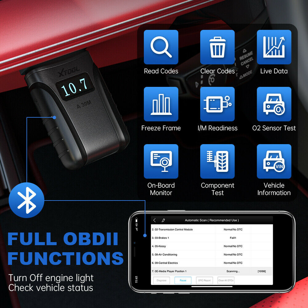 XTOOL A30M Bidirectional Scan Tool OBD2 Diagnostic Scanner Auto Code Reader TPMS